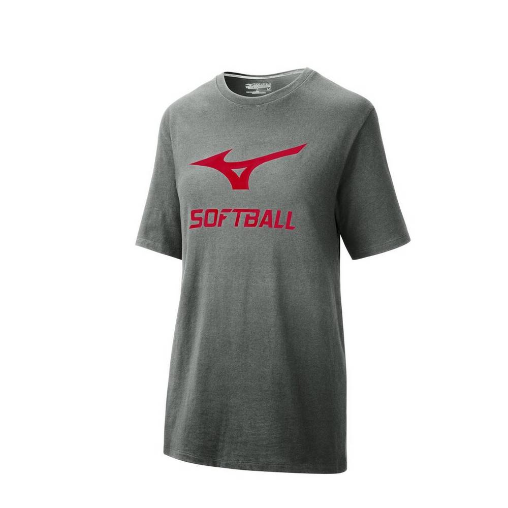 Mizuno Women's Softball Graphic T-Shirts Grey (350876-XRN)